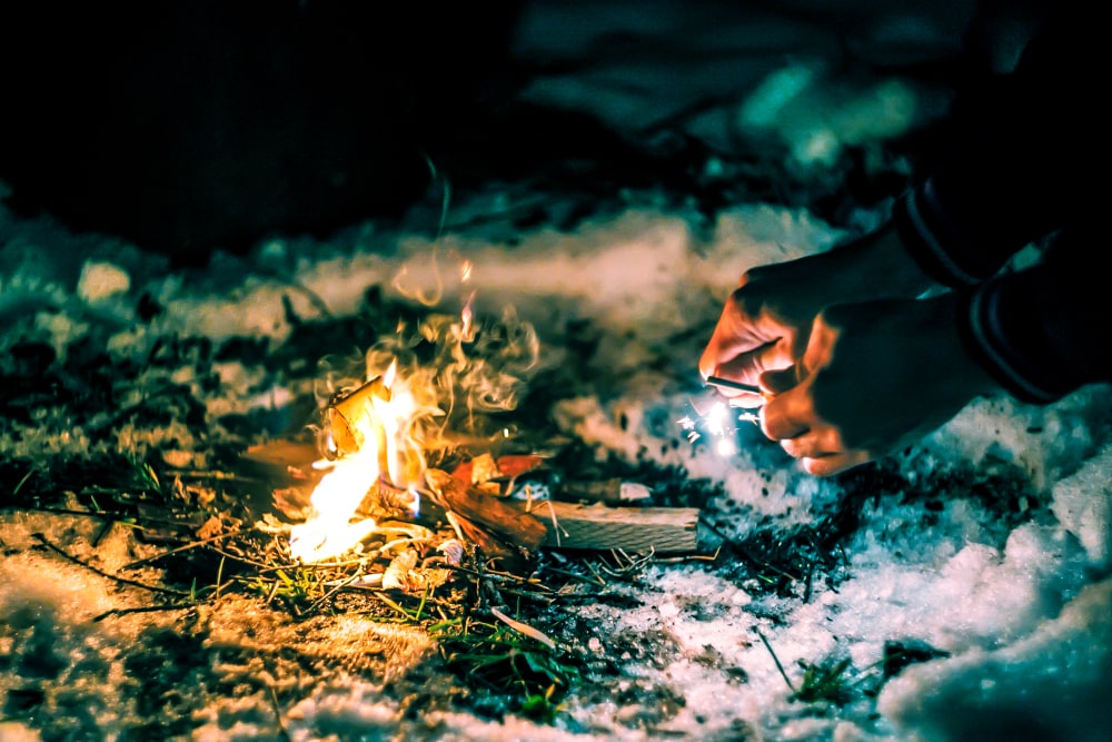 how to start a campfire with wet wood