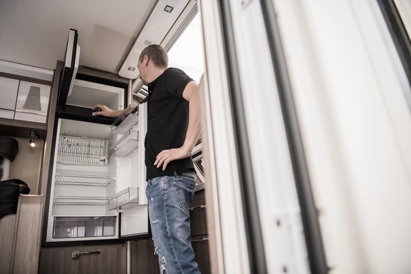 Placing and securing RV Refrigerator