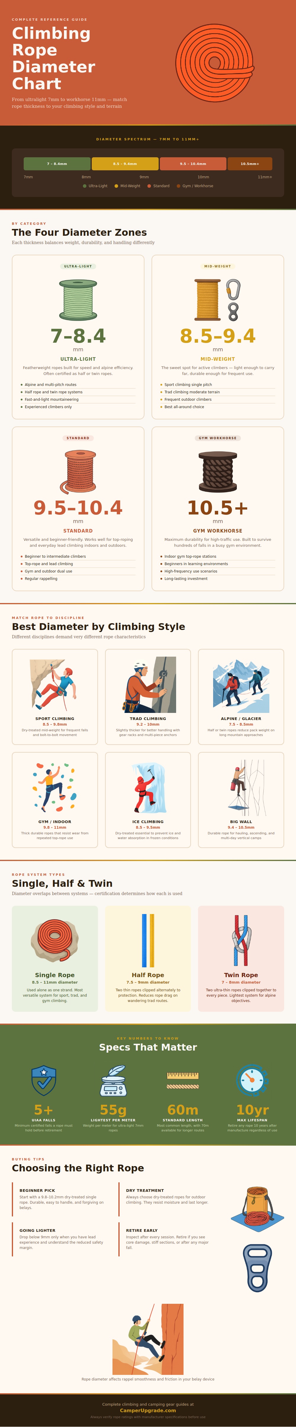 Climbing Rope Diameter Chart
