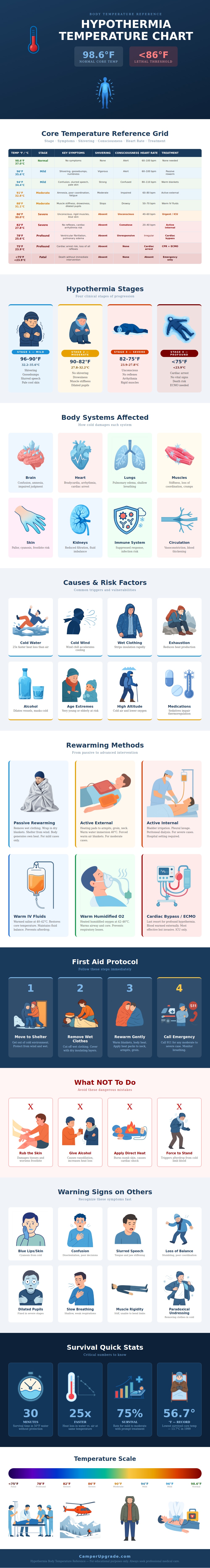 Hypothermia Body Temperature Chart