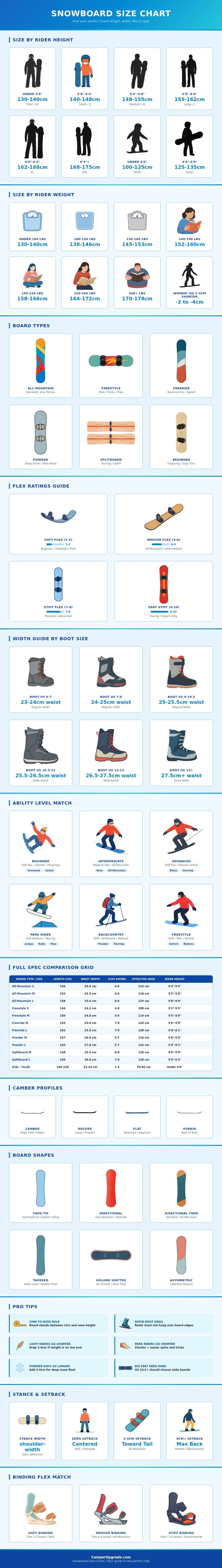 Snowboard Size Chart