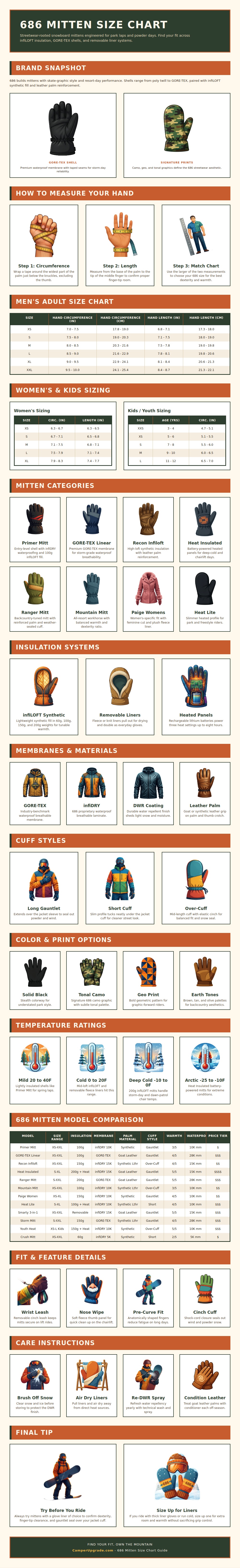 686 Mitten Size Chart