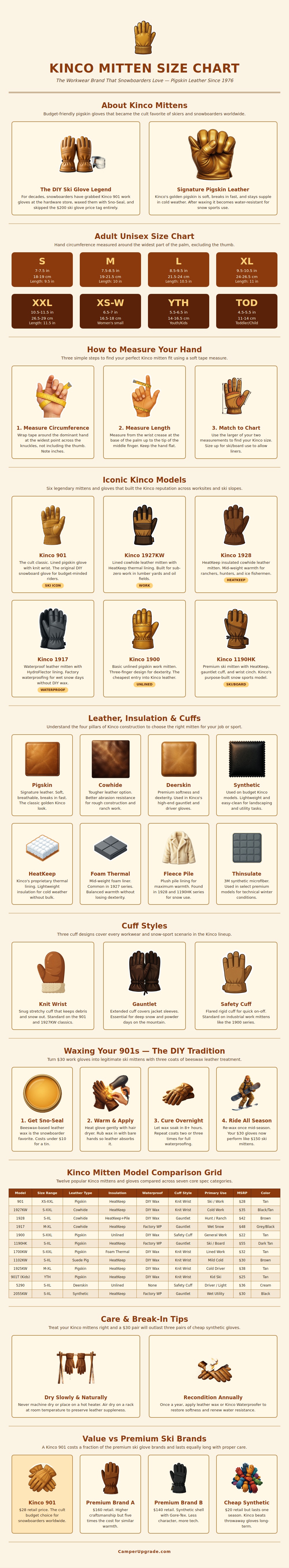 Kinco Mitten Size Chart