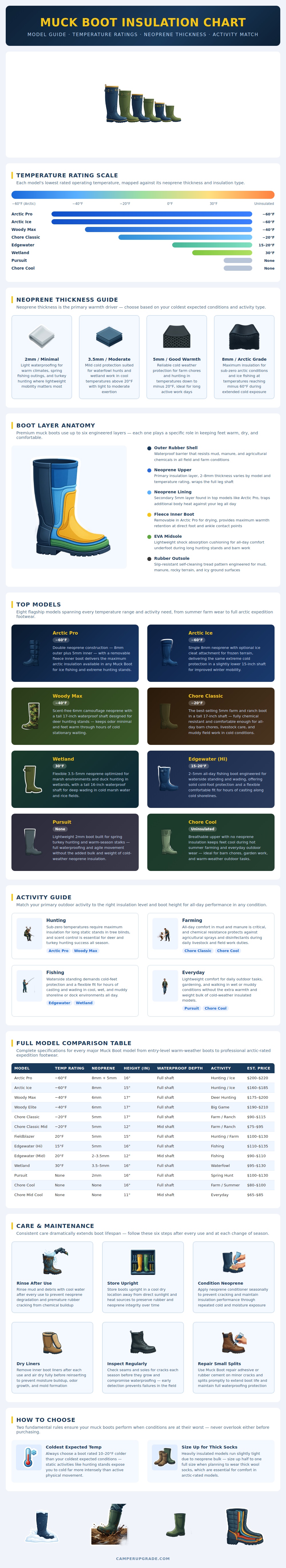 Muck Boot Insulation Chart